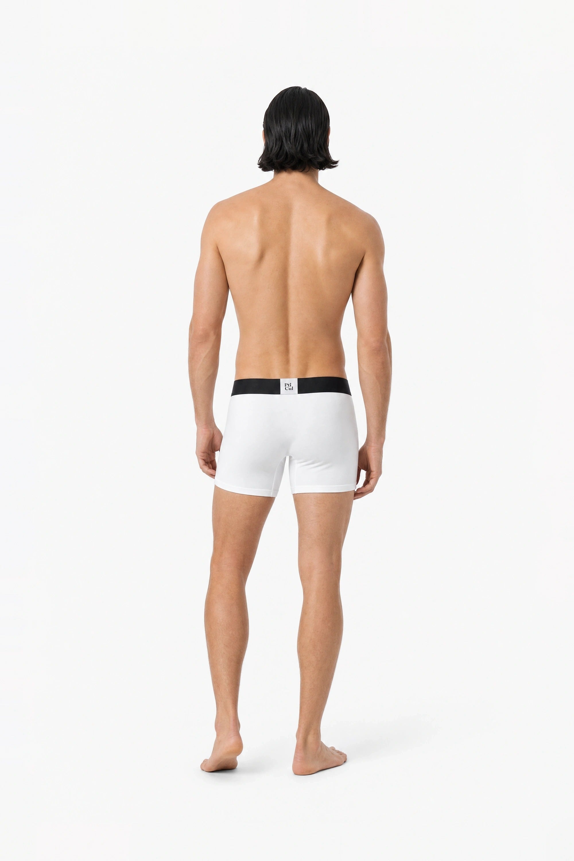 Boxer homme blanc Pti' Cul, vue de dos en pied