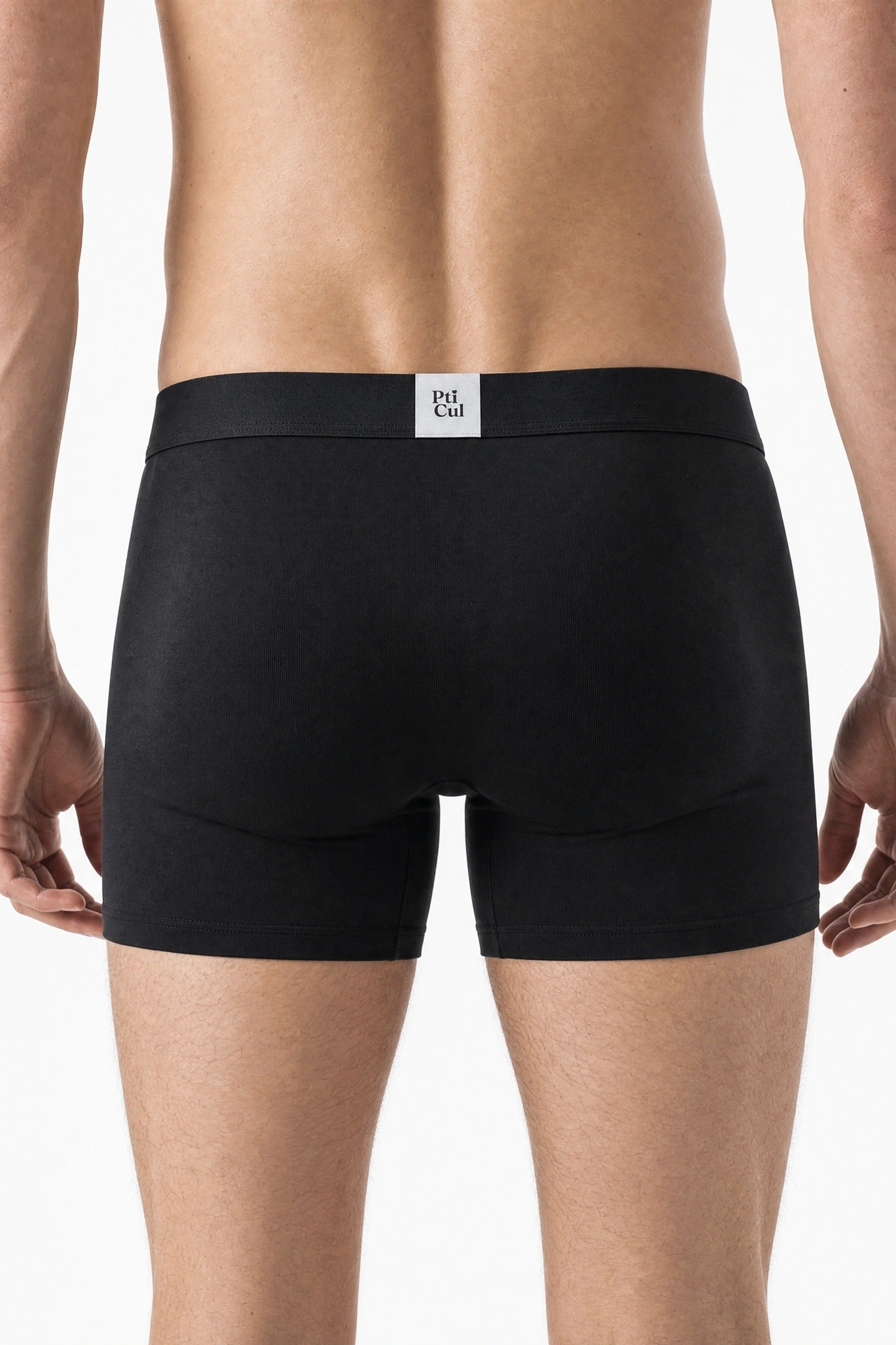 Duo Signature Pti' Cul — dos boxer noir, étiquette tissée signature