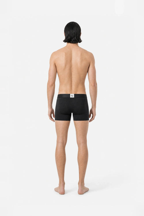 Boxer homme noir Pti' Cul, vue de dos avec étiquette signature